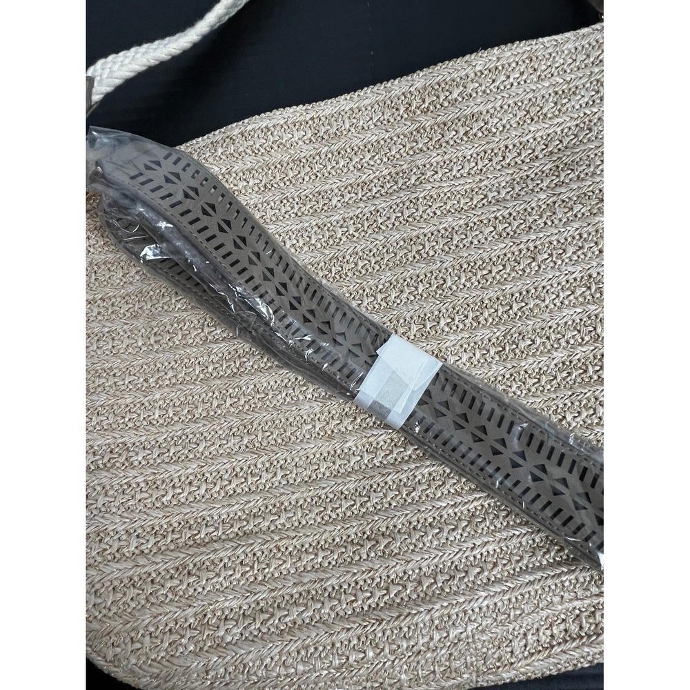 Stella And Dot Ellie Hobo Bag Retired Metallic/Straw Crossbody 2 Way Strap NEW - Picture 8 of 9